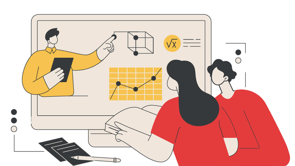 Graphic of people looking at a computer screen.;Designer Raphael Whittle for CentrePiece